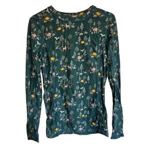 Duluth Trading Womens Base Layer Shirt Top Green Moose XS